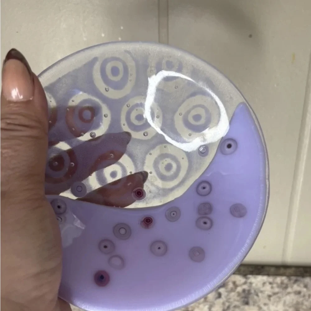 Artistic Lavender Millefiori Glass Trinket Dish